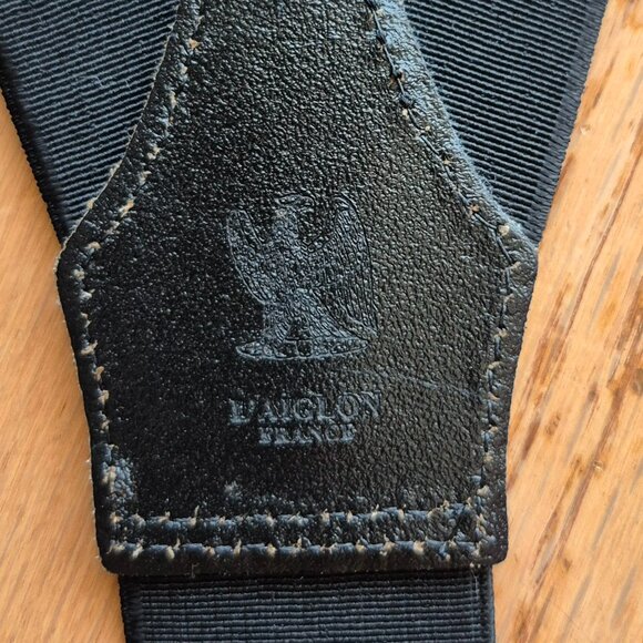 L'Aiglon France Elastic Black Floral Garden Embossed suspenders CAS Germany - Picture 4 of 15